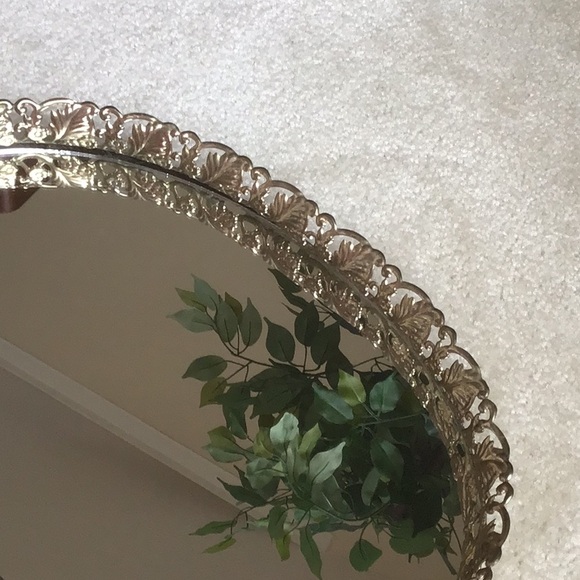 Vintage Gold-toned Mirror Vanity Tray, 13” x 9” - Picture 7 of 10